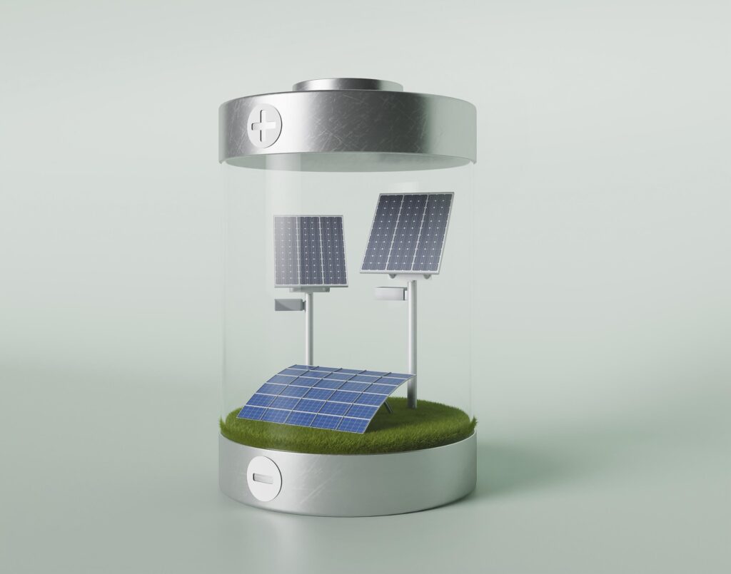 battery with solar panels